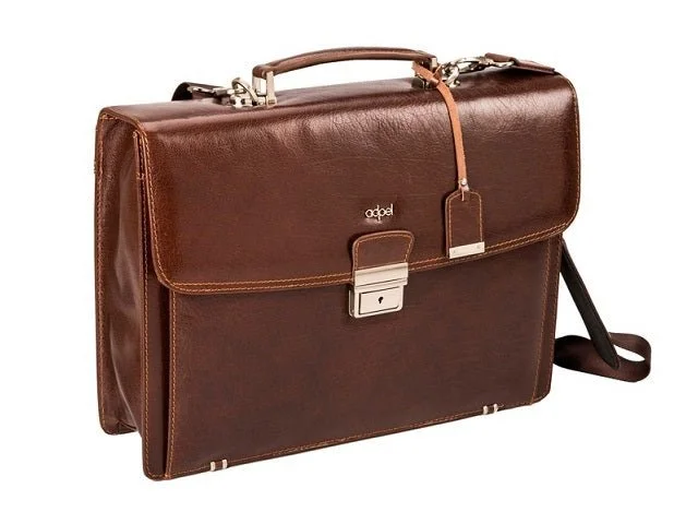 Adpel Fabio Leather Laptop Briefcase | Brown