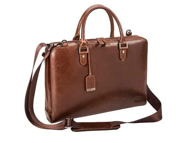 Adpel Fastlane Slim Leather 15" Laptop Bag | Brown