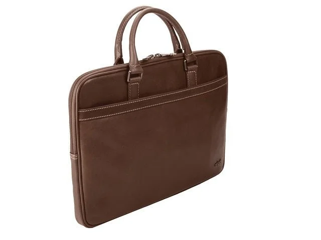 Adpel Sorento Slim 15.4" Leather Laptop Bag | Brown