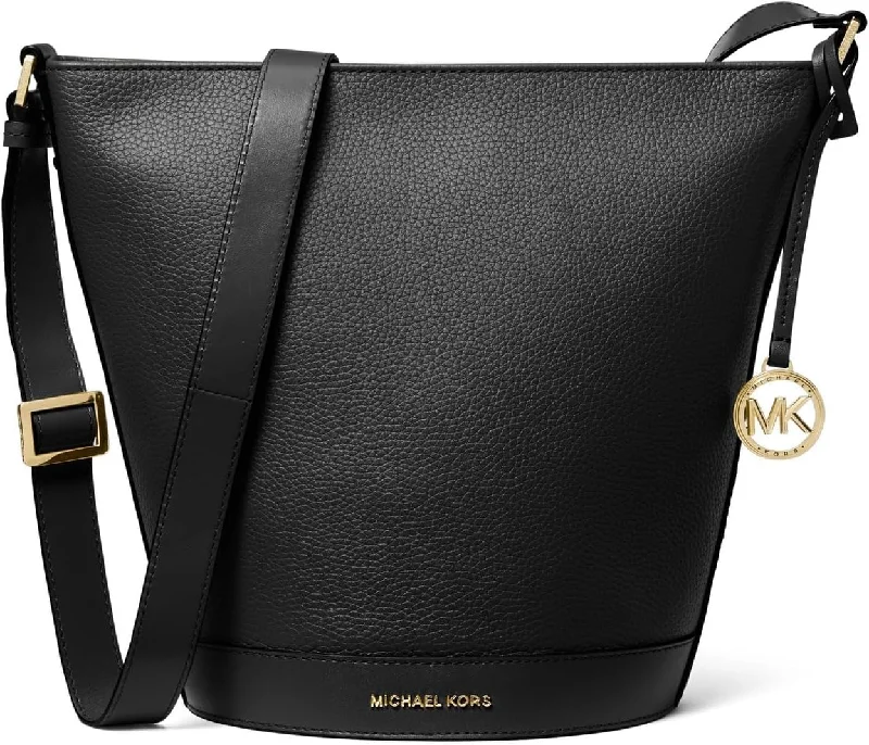 Michael Kors Townsend Medium Top Zip Bucket Messenger, Black