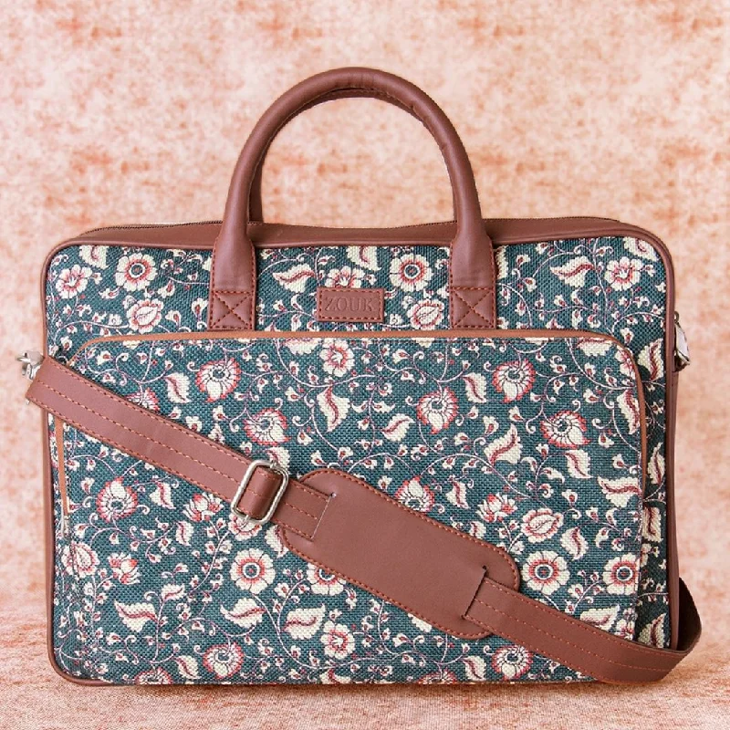 Chittoor Blue Kalamkari Laptop Bag