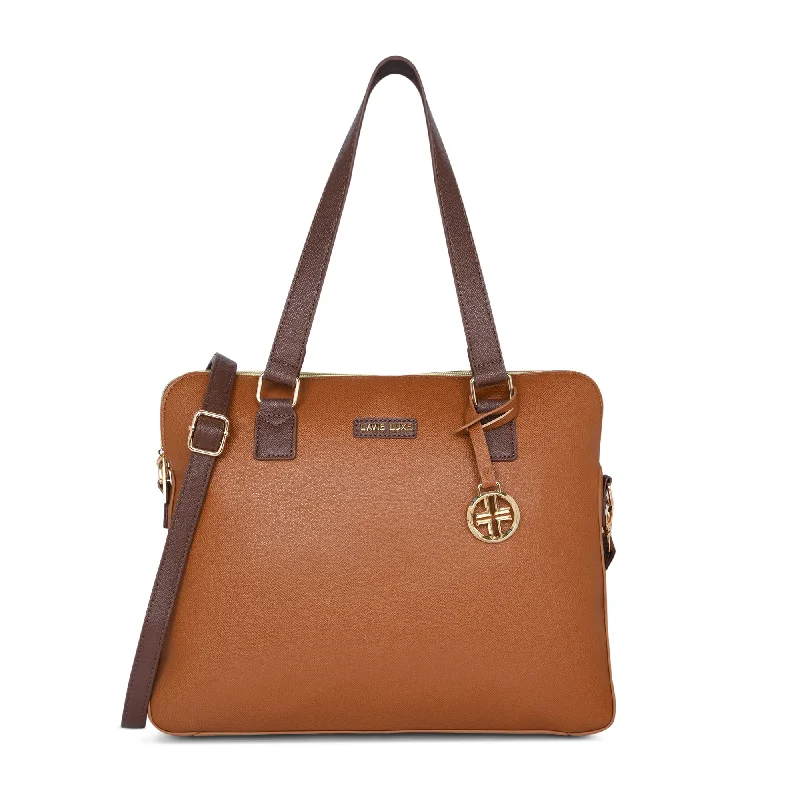 Lavie Luxe Tan Large Women's Mento Laptop Bag