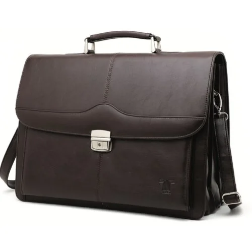 Tosca 3 Division PU Laptop Briefcase