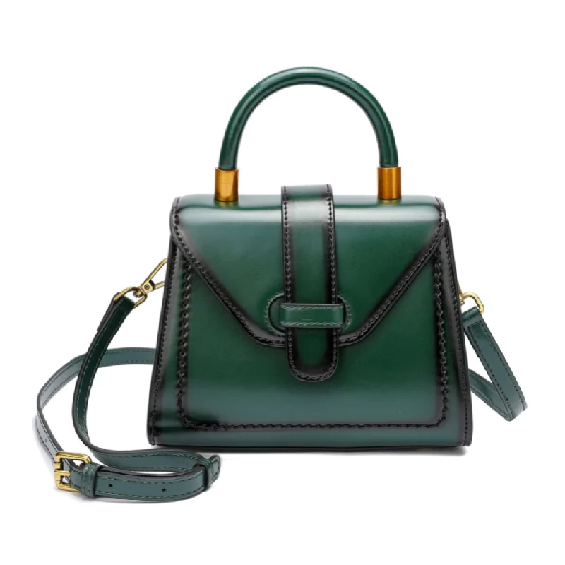 Tiffany & Fred Smooth & Polished Leather Top-Handle Foldover Satchel