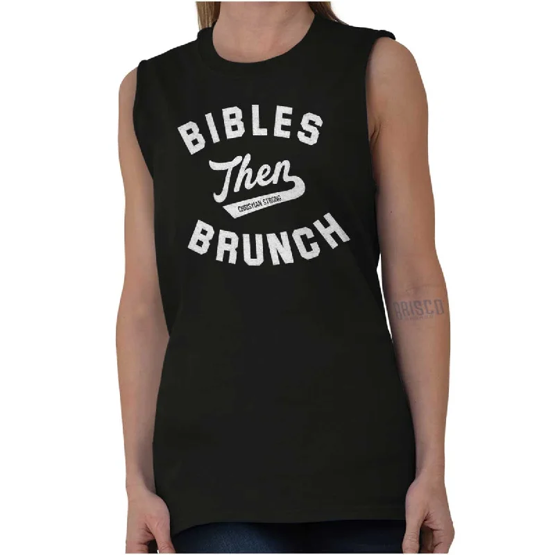 Fleece vest – Soft, warm vest made from fleece materialBibles Then Brunch Sleeveless T Shirt