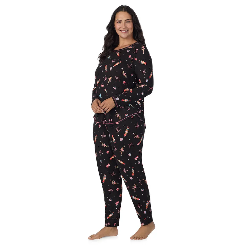 Belted vest – Vest with an attached belt to cinch at the waistBrushed Sweater Knit Long Sleeve Top with Jogger 2-Pc Pajama Set PLUS