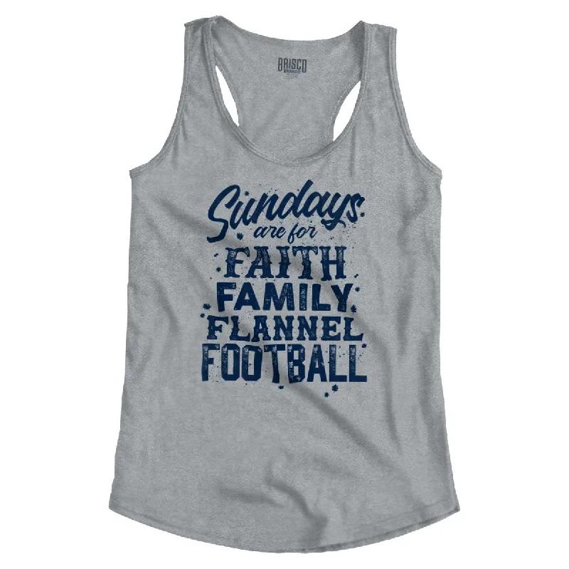 Quilted vest – Vest with a stitched pattern for texture and warmthFaith Family Football Racerback