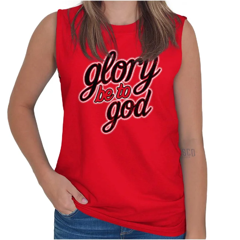 Peacoat vest – Vest inspired by the double-breasted design of a peacoatGlory Be to God Sleeveless T-Shirt