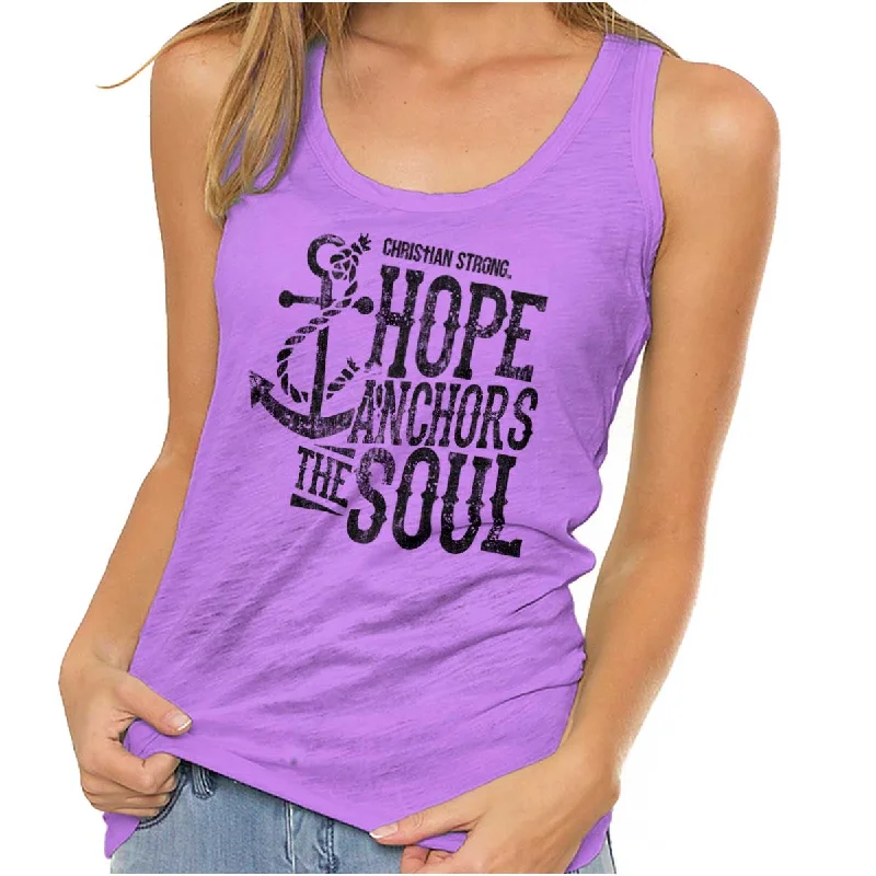 Peplum vest – Vest with a flared, ruffled bottom for a feminine silhouetteHope Anchors the Soul Racerback Tank