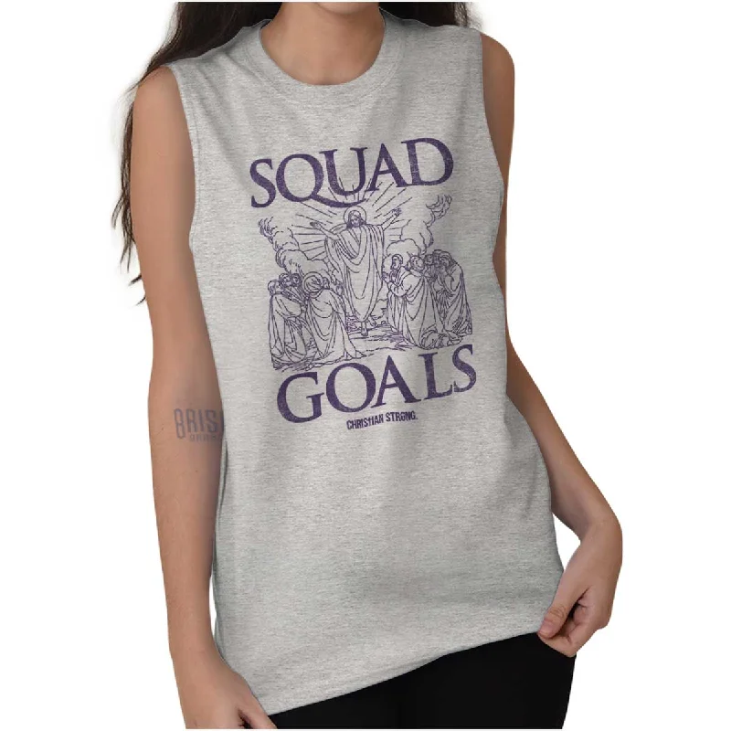 Faux fur vest – Vest made with faux fur for a luxurious, warm lookJesus Squad Goals Sleeveless T Shirt