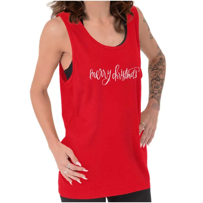 Hooded vest – Vest with an attached hood for extra warmth and styleMerry Christmas Tank Top