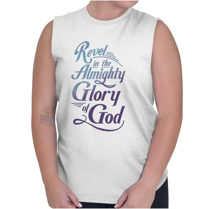 Long vest – Extended length vest, often reaching mid-thigh or kneeRevel in the Almighty Sleeveless T-Shirt