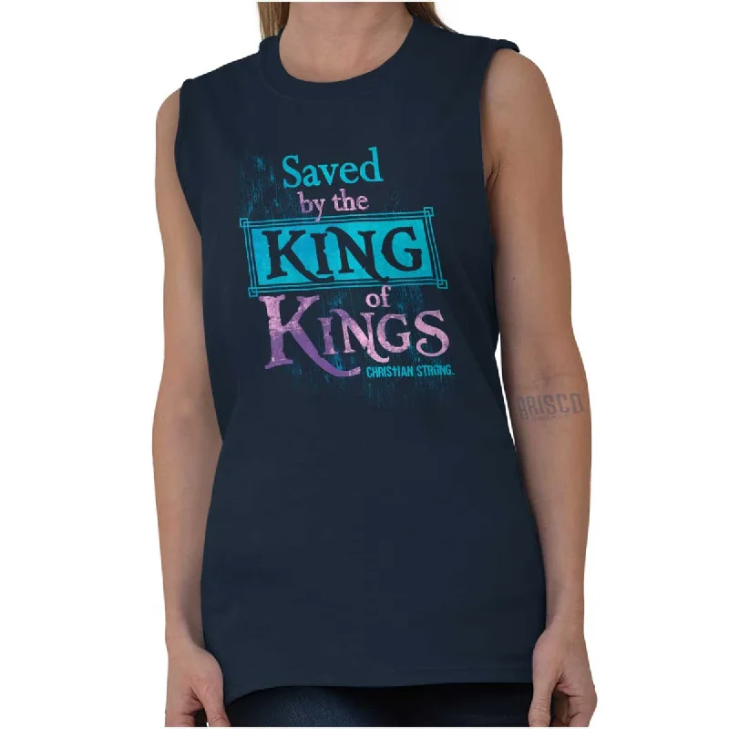 Cropped vest – Shortened length, typically above the waistSaved by King of Kings Sleeveless T-Shirt