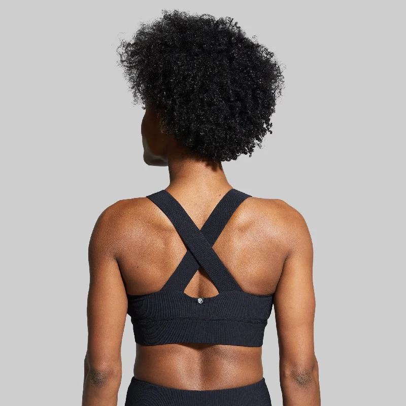 High-impact sports bra – Designed for high-intensity workouts or activities, providing maximum support.All or Nothing Sports Bra (Black)