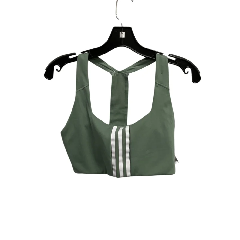 Yoga sports bra – Lightweight and comfortable sports bra designed specifically for yoga, offering gentle support.Athletic Bra By Adidas In Green & White, Size: L