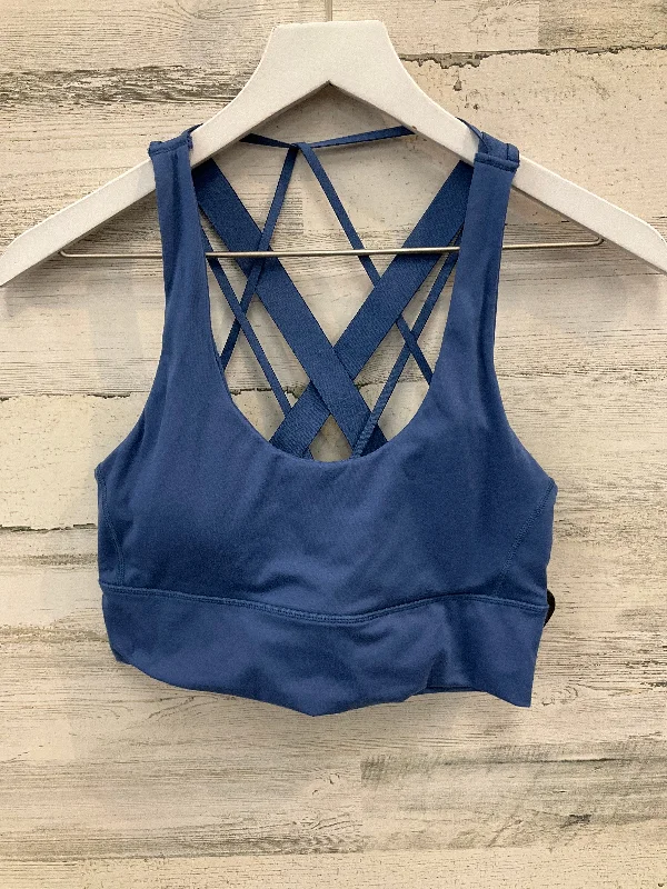 Compression tank sports bra – Combination of a tank top and sports bra, providing full coverage and support for the upper body.Athletic Bra By Balance Collection In Blue, Size: L