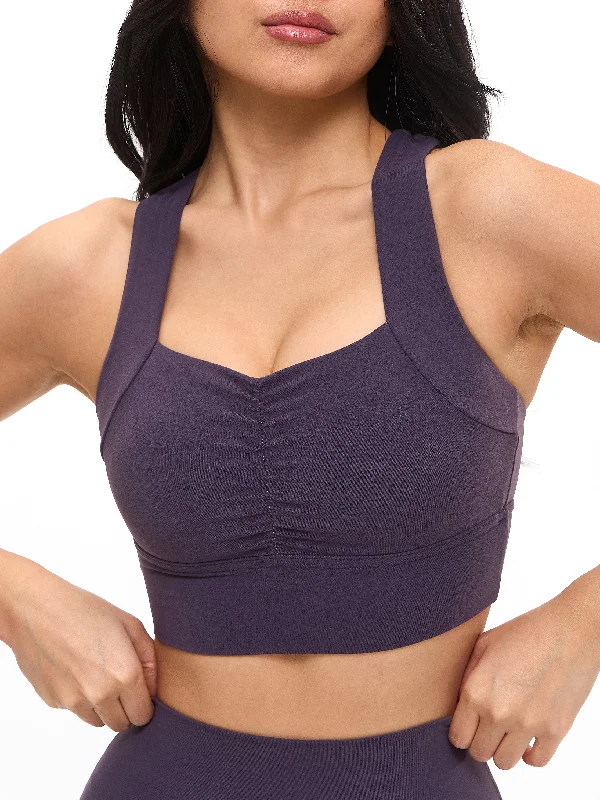 Activewear sports bra – Sports bra designed not only for performance but also for wearing as part of stylish athleisure outfits.Bloom Sports Bra - Purple Shadow