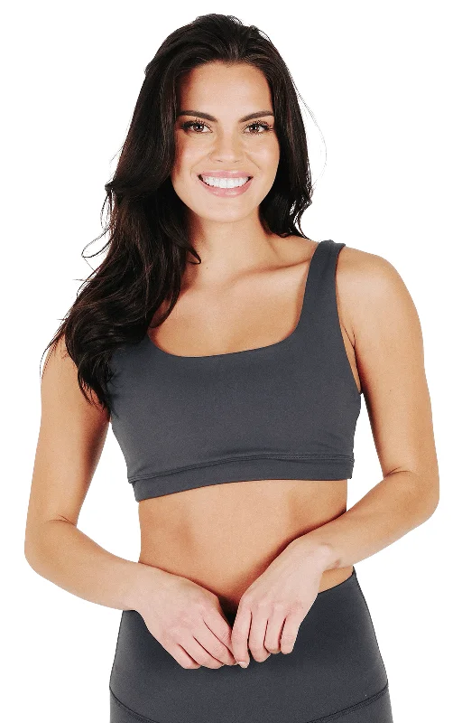 Sports bra with removable padding – Sports bra with padding that can be removed or adjusted for customized support and shape.Everyday Sports Bra - Steele Gray