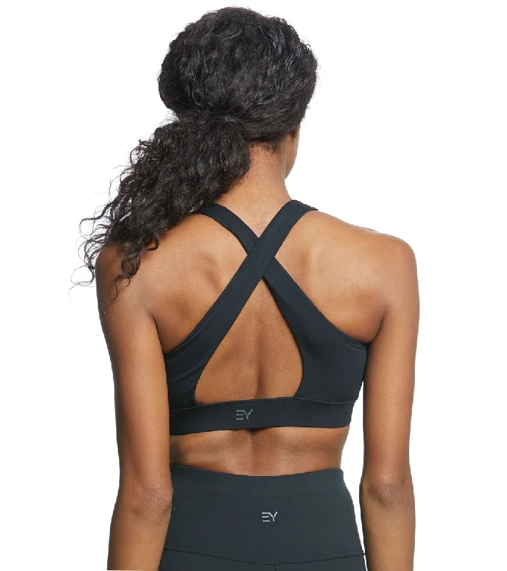 Compression sports bra – Sports bra that compresses the chest for a more secure fit and reduced bounce during high-impact activities.Everyday Yoga Warrior X High Neck Sports Bra Black