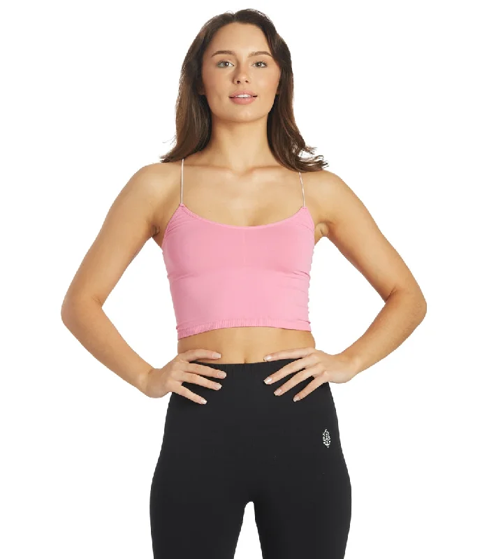 Maternity sports bra – Sports bra designed for pregnant women, offering extra support and flexibility for changing bodies.Free People Seamless Skinny Strap Crop Top Aurora