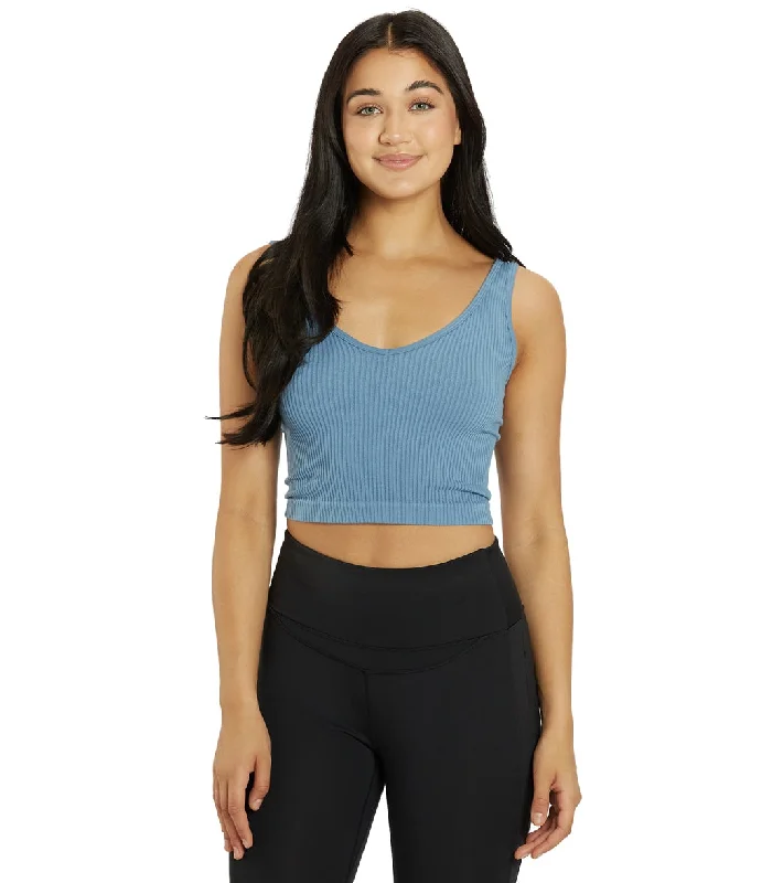 Front-closure sports bra – Sports bra that fastens at the front, often with hooks, zippers, or snaps, for easier wear.Free People Solid Rib Brami Yoga Crop Top