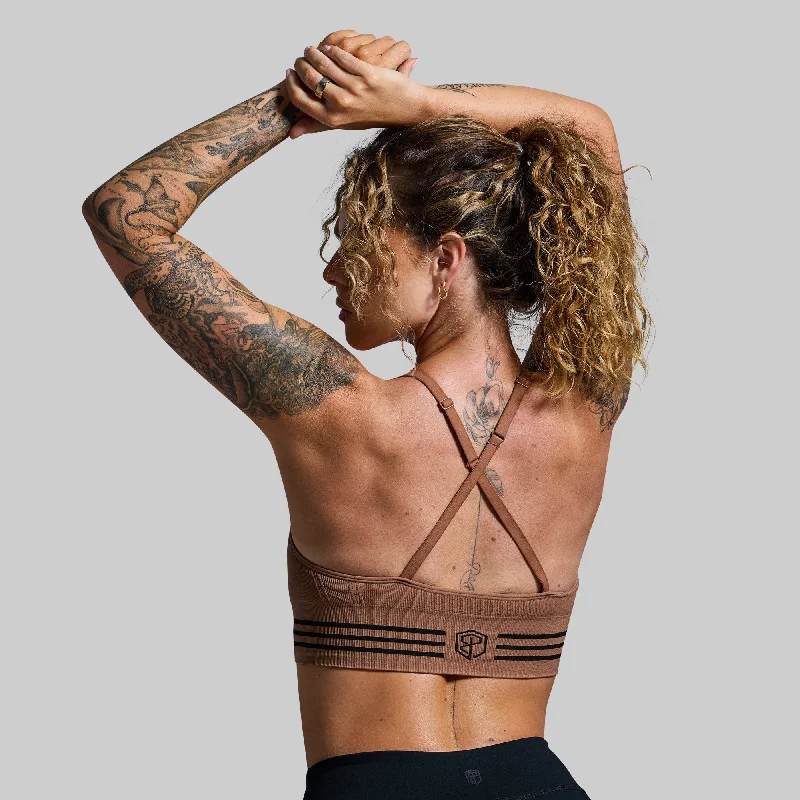 Low-impact sports bra – Ideal for low-intensity activities such as yoga or walking, providing light support.Level Up Sports Bra (Clove)