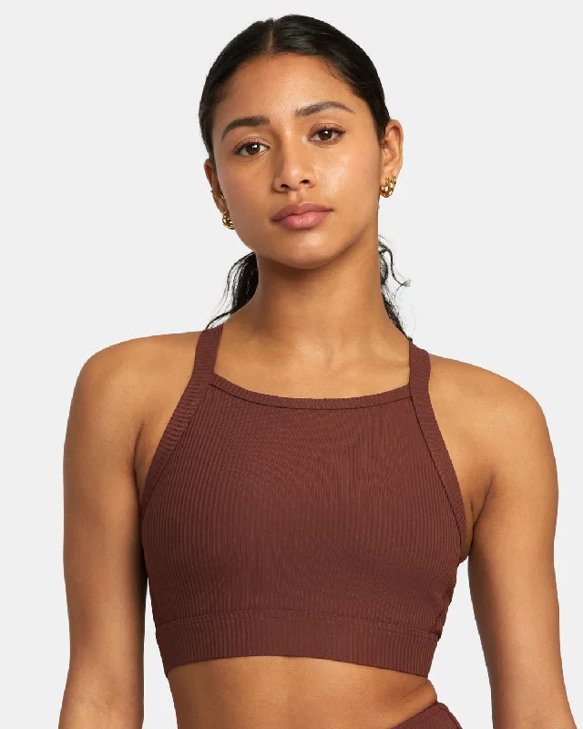 Underwired sports bra – Sports bra with underwire for added support and structure.Mineral Rib High Impact Bra - Espresso