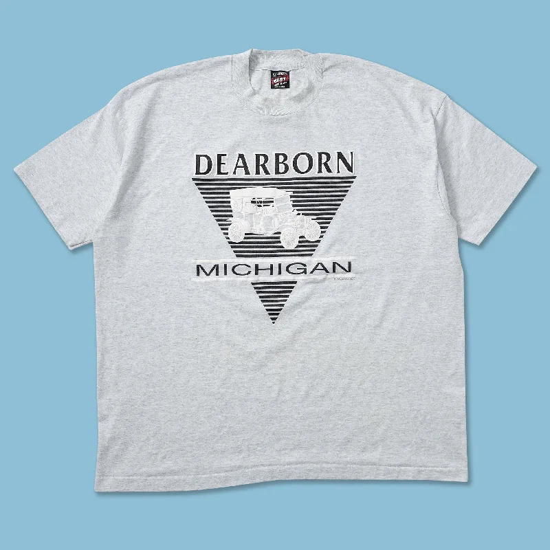 Banded hem – T-shirt with a stitched or elastic band at the bottom1995 Dearborn Michigan T-Shirt XXL