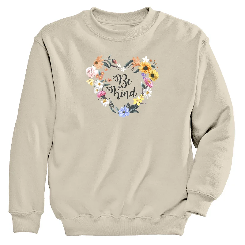 Cropped hoodie – Shortened hoodie that sits above the waistBe Kind Women's Crew Neck Sweatshirt