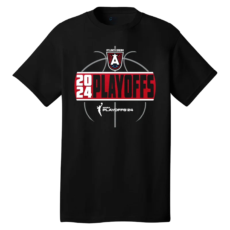 Vented hem – Slits or small openings at the bottom of the T-shirt for a relaxed fit2024 Atlanta Dream Playoffs T-Shirt