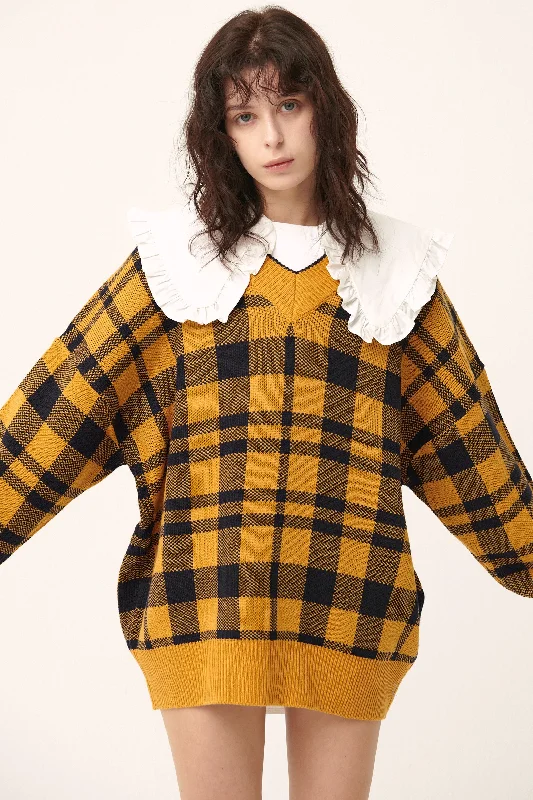 Boxy – Square, loose shapeAlexis Oversized Sweater in Plaid