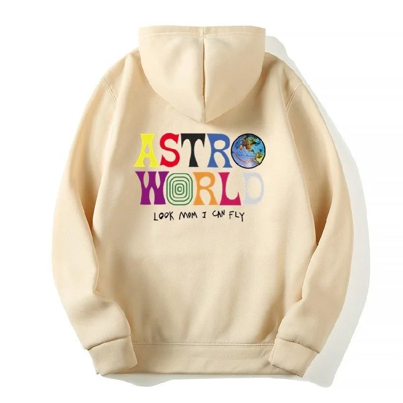 Cowl neck hoodie – Hoodie with a soft, draped collar that creates a relaxed, cozy feelASTROWORLD Unisex Hoodies