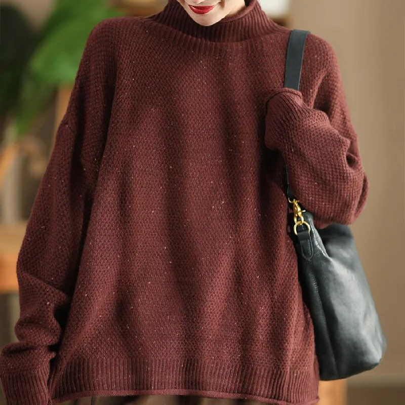 These keywords help define the specific style or feel of a sweater, allowing for more targeted searches or descriptions. Are you looking for a particular sweater style or just exploring different options?Babakud Women Autumn Retro Speckled Cotton Knitted Sweater