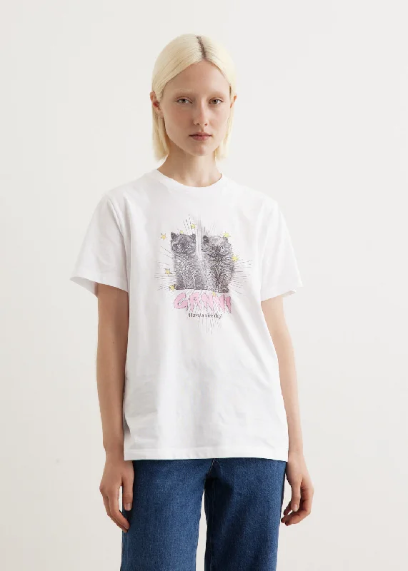 Banded hem – T-shirt with a stitched or elastic band at the bottomBasic Jersey Kittens Relaxed T-Shirt