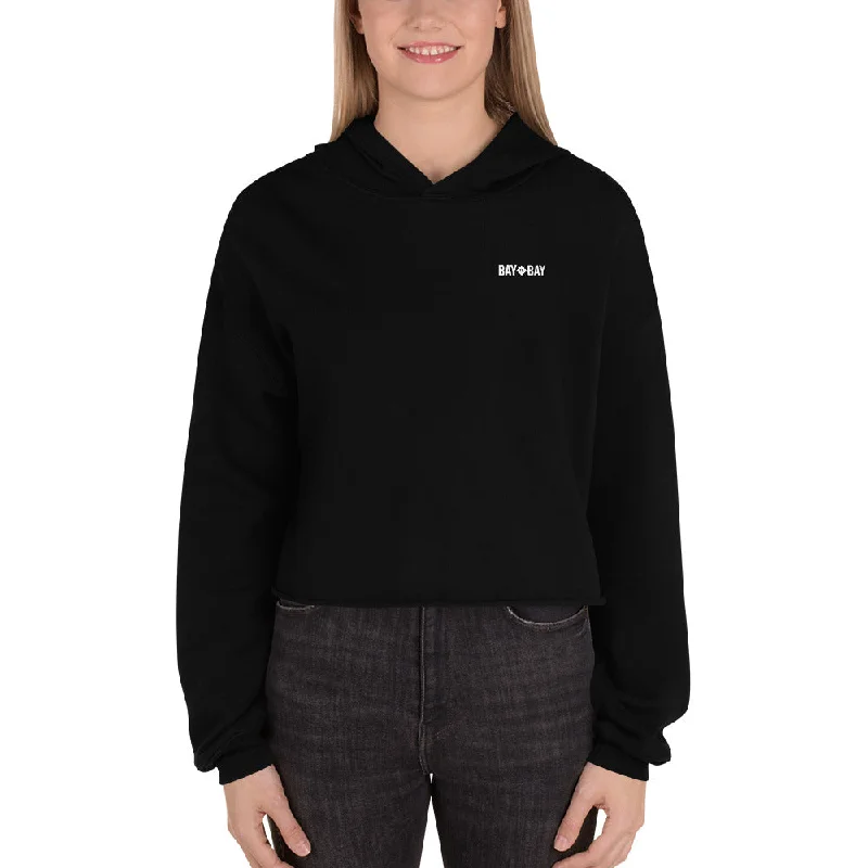 Cotton blend – Mix of cotton and synthetic fabrics for softness and durabilityBay Crop Hoodie