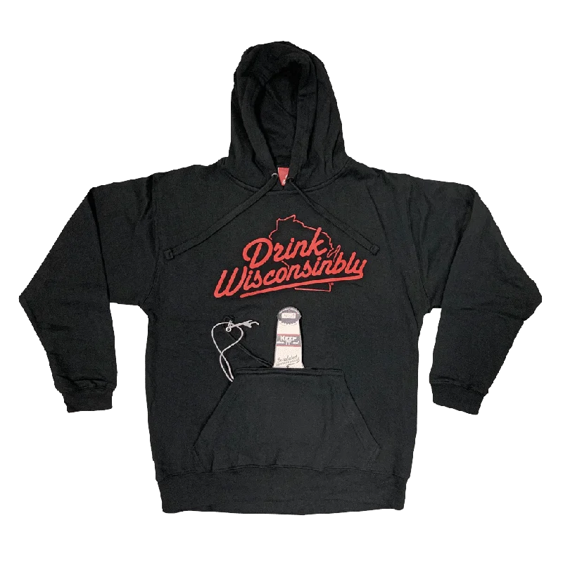 Hooded sweatshirt – Sweatshirt with an attached hood for extra warmth and styleBlack Bottle Pouch Hoodie