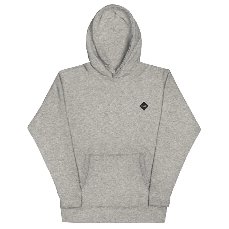 Raglan sleeve – Diagonal seam extending from the underarm to neckline, giving a sporty lookBlack Diamond Grey Hoodie