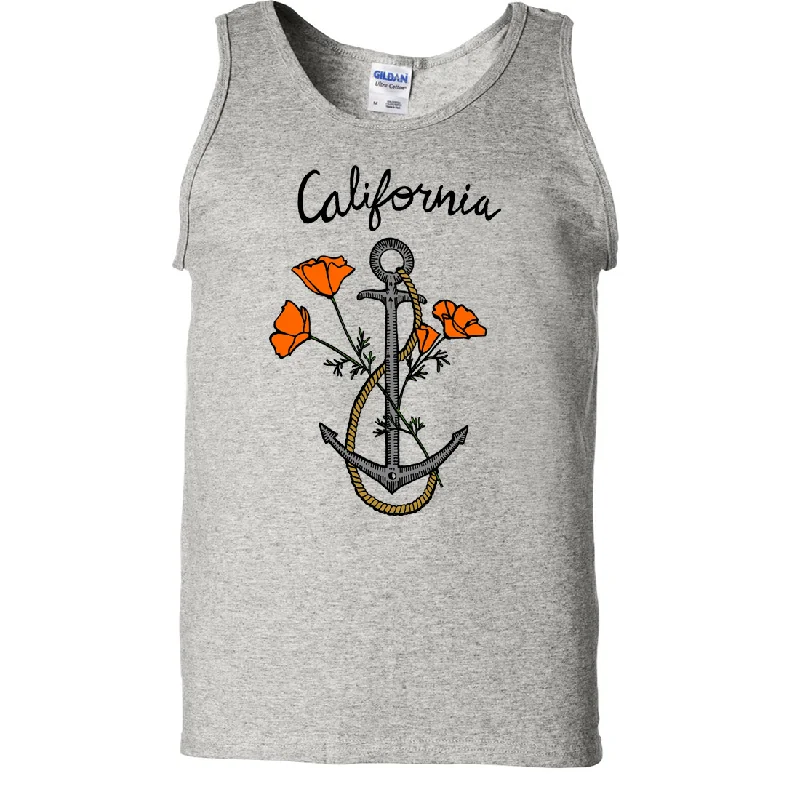 Puffer hoodie – Hoodie with a padded or quilted design, offering more insulationCalifornia Anchor Poppies Asst Colors Tank Top