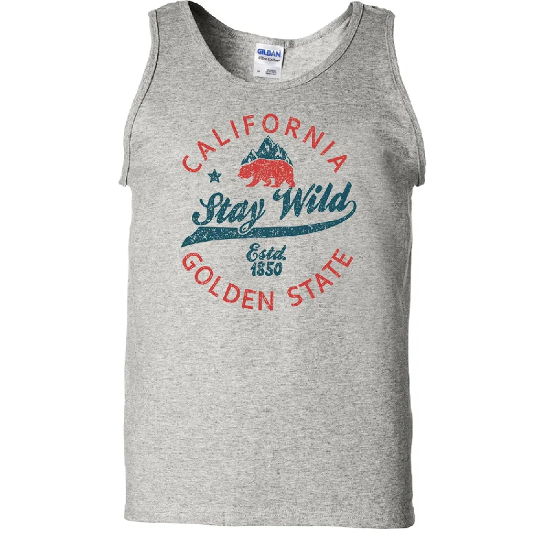 Graphic hoodie – Hoodie with printed designs, logos, or artworkCalifornia Stay Wild Asst Colors Tank Top