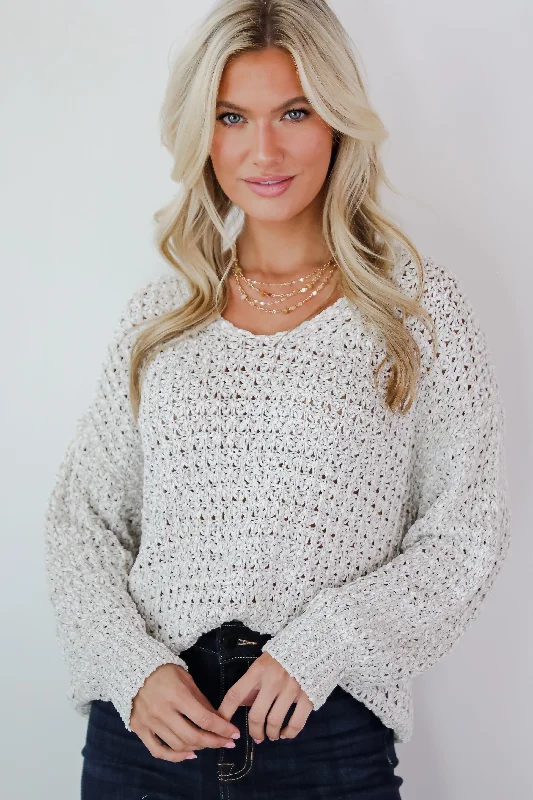 Cardigan – Open-front sweater, often buttoned or with a tieClassy Attitude Light Grey Sweater