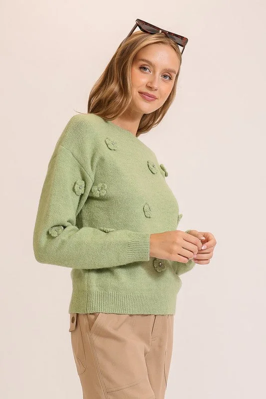 Cable knit – Featuring textured, braided patternsClover Floral Sweater