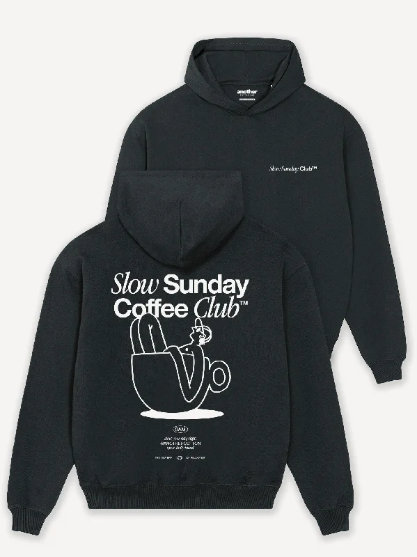 Tech hoodie – Sweatshirt made from high-tech, moisture-wicking fabrics, sometimes with built-in features like headphones or USB charging portsLimited Slow Sunday Coffee Club Oversized Hoodie