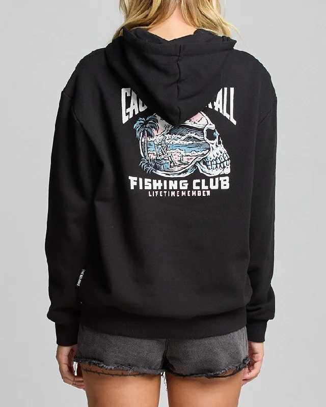 Puffer hoodie – Hoodie with a padded or quilted design, offering more insulationThe Mad Hueys Fk All Club Member Womens Pullover