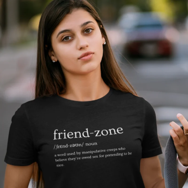 Hoodie dress – Hoodie that is long enough to be worn as a dressFriend-zone Definition unisex t-shirt