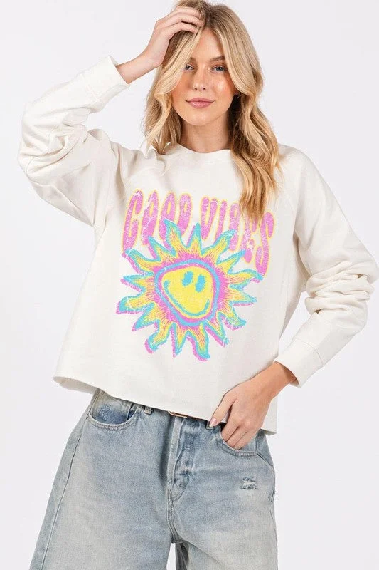 Hooded sweatshirt – Sweatshirt with an attached hood for extra warmth and styleGood Vibes Sweatshirt