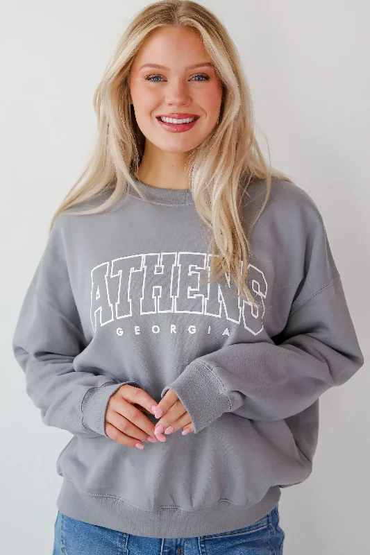 Long sleeve hoodie – Classic long-sleeve style hoodieGrey Athens Georgia Sweatshirt