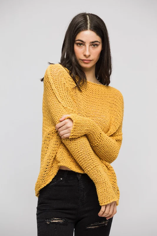 Boxy – Square, loose shapeLinen Cotton slouchy chunky knit woman sweater.