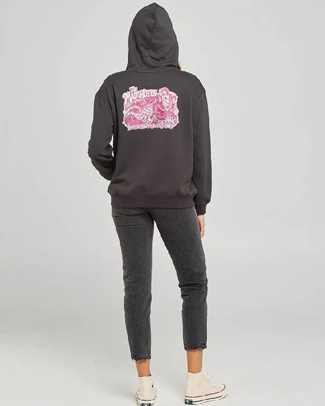 Puffer hoodie – Hoodie with a padded or quilted design, offering more insulationThe Mad Hueys Loose Lips Sink Ships Womens Pullover