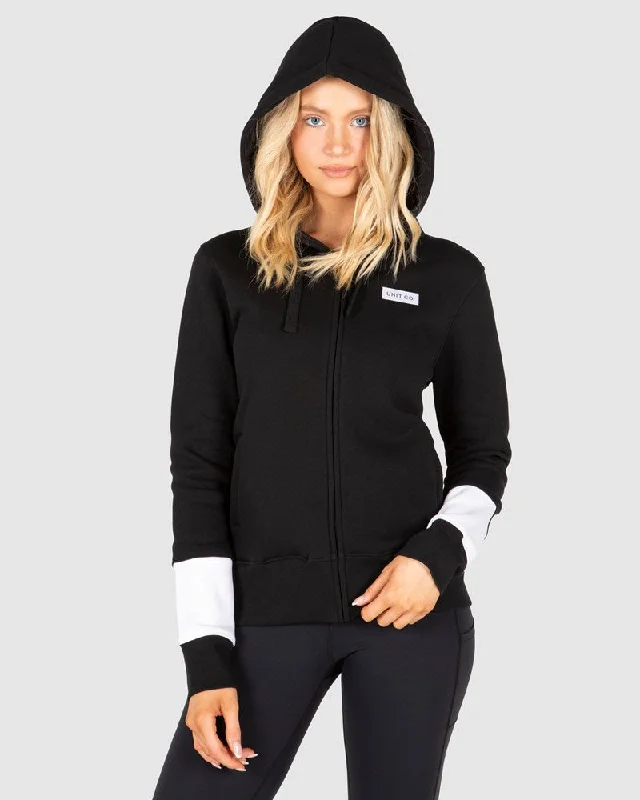 Banded hem hoodie – Sweatshirt with an elastic or ribbed band at the bottom to keep it in placeUnit Low Key Ladies Hoodie