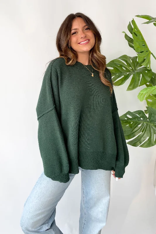 Cable knit – Featuring textured, braided patternsMartha Sweater in Green